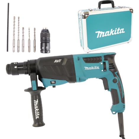 Makita – Perforateur burineur 800W – SDS-Plus avec mandrin à changement rapide – Force d'impact 2,4J – Coffret aluminium avec accessoires - HR2631FT13