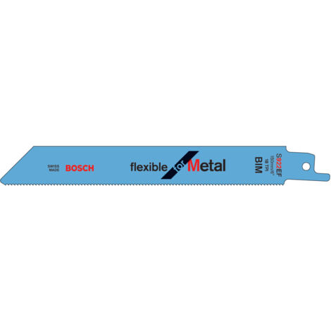 Bosch – Lame de scie sabre pour métal – BIM flexible pour tôles minces – Lot de 100 pièces – Longueur 215mm, largeur 52mm