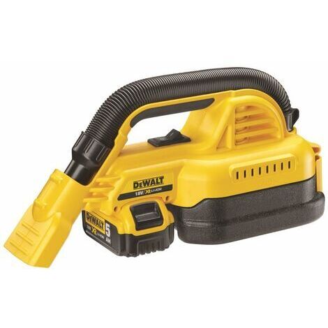 Dewalt – Aspirateur à main sans fil 18V DCV517N – Puissance 180W – Dépression 50mbar – Bac 1,9L – Flexible 1m pour espaces confinés