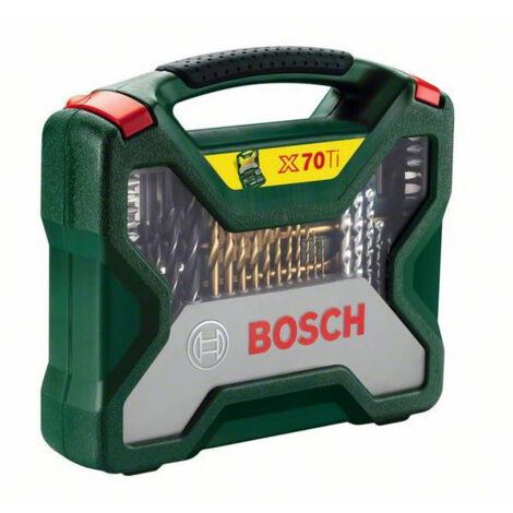 Bosch – Coffret de forets à métaux HSS-TiN Ø1,5 à 10 mm – 11 forets, 6 forets à béton, 5 mèches à bois – Mallette robuste 70 pièces