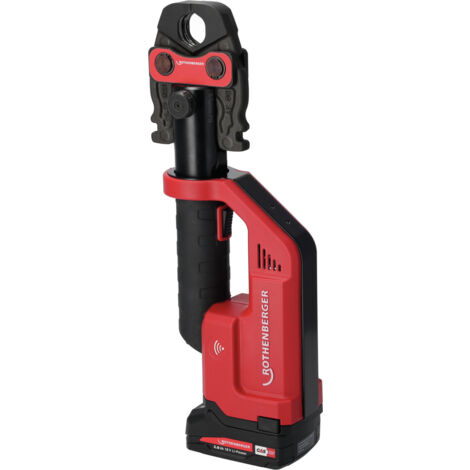 Rothenberger – Sertisseuse électrohydraulique sur accu Compact III – Force de pression 19 kN – Sertit jusqu'à Ø 35 mm métal et Ø 40 mm plastique – 2 batteries 2 Ah