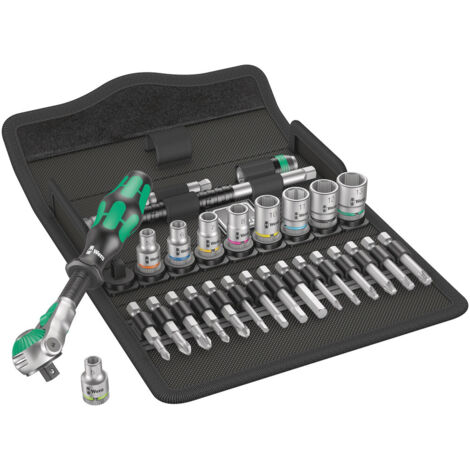 Jeu de clés à douilles Wera 8100 SA 6 28 pièces 1/4" SW 5-13 mm 72 dents 6 pans