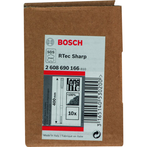 Bosch 2608690166 Lot de 10 burins plats R-Tec Sharp 400 mm