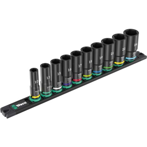 Wera 9660 Barre magnétique pour douilles B Impaktor Deep 1 Jeu de douilles, 3