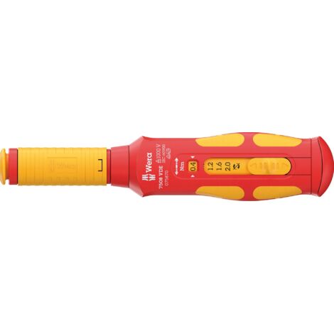 Wera – Tournevis dynamométrique VDE 0,4-2,0 Nm – Manche isolé pour sécurité électrique – Serrage précis et ergonomique - 05075870001