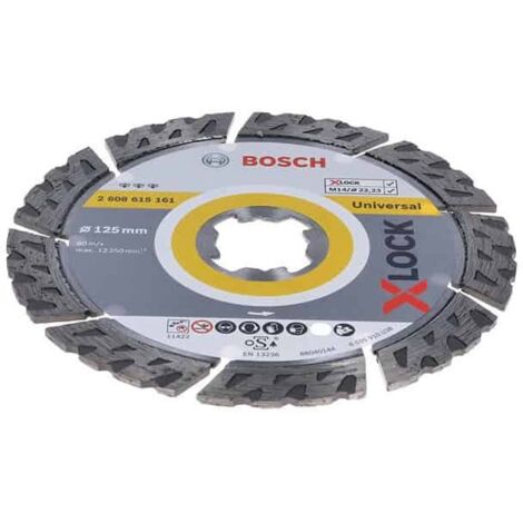 Bosch – Disque diamant 125mm X-LOCK – Coupe béton, maçonnerie, tuiles – Alésage 22,23mm, largeur 2,4mm – Durée de vie prolongée