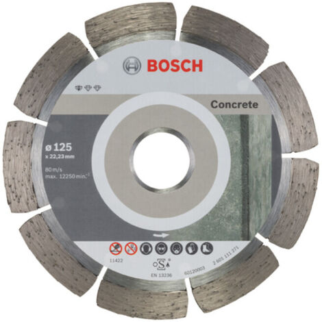 Disque diamanté Bosch Standard pour le béton, 125 x 22,23 x 1,6 x 10 mm 10 pièces