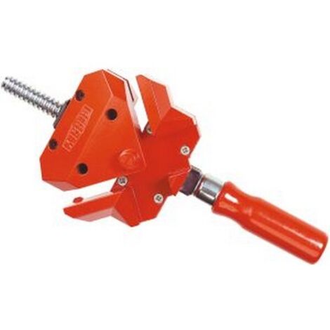 Bessey – Presse à onglets WS – Serrage à l'équerre jusqu'à 100 mm – Corps en fonte et mâchoires en acier – Poignée en bois ergonomique (1/10)