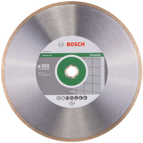 Bosch – Disque à tronçonner pour céramique 350 mm – Diamètre alésage 30 mm – Largeur de coupe 2 mm – Pour découpe précise de carreaux