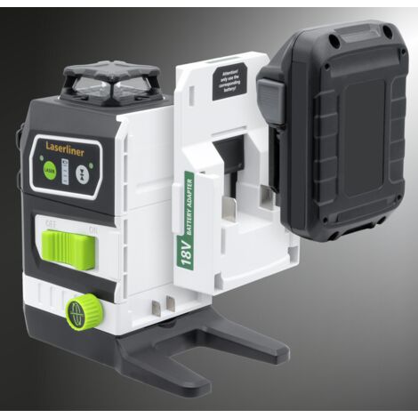 Laserliner – Kit PowerAdapter pour laser PowerPlane 3G Multi-18V – Compatible Bosch, DeWalt, Festool, Makita, Metabo, Milwaukee – IP54, -10°C à 50°C