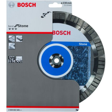 Bosch – Disque diamant pour meuleuse 230mm – Alésage 22,23mm – Coupe nette pour pierre – Longévité 1,5x supérieure