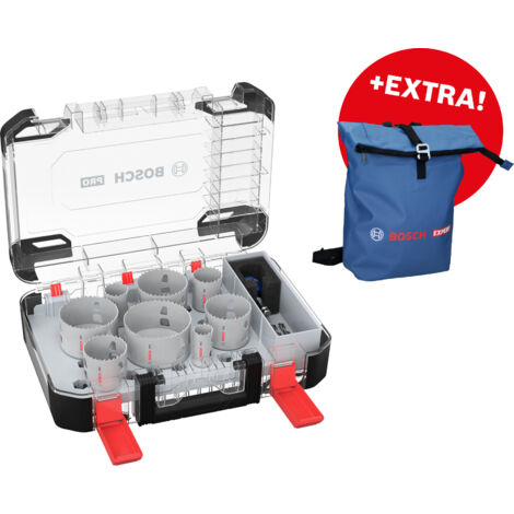Set de scies cloches PRO Multi Material PC Plus Bosch 11 pièces + sac à dos (1/2)