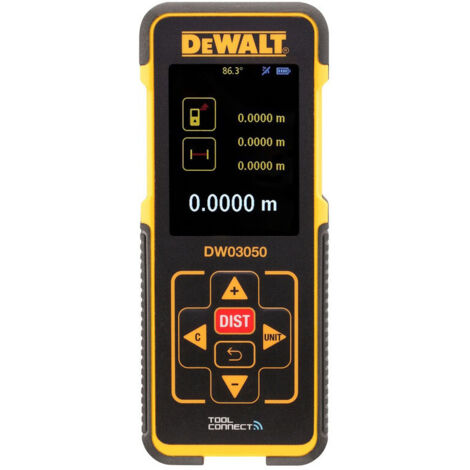Dewalt – Télémètre laser 50m DW03050 – Précision +/- 1,5 mm – Connectivité Bluetooth – IP54 – Écran tactile rétroéclairé (1/10)