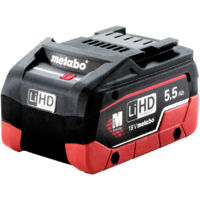 Metabo – Pack de batteries LiHD 18V 5.5Ah – Technologie Ultra-M pour charge douce – Surveillance électronique des cellules – Autodécharge quasi nulle
