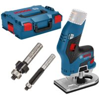 Bosch Professional – Fraiseuse de bords sans fil 12V – Moteur sans balais – Régime 13000 tr/min – Pour affleurage bois et plastique – L-Boxx avec accessoires - 12V-8