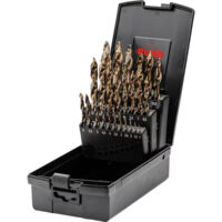 Ruko – Forets hélicoïdaux pour acier 900 N/mm² – Jeu de 25 pièces – HSSE-Co 5 – DIN 338 type FLOWSTEP – Perçage rapide et précis