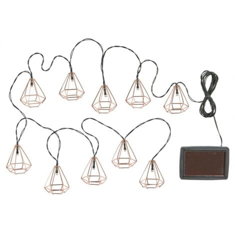 Guirlande solaire Geo x10 lanternes , Leds blanc chaud x10