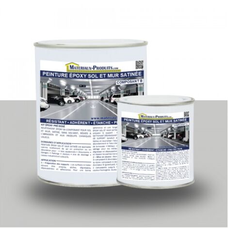 Peinture Epoxy Sol et Mur satinée - 1 Kg Gris clair - MATPRO (1/5)
