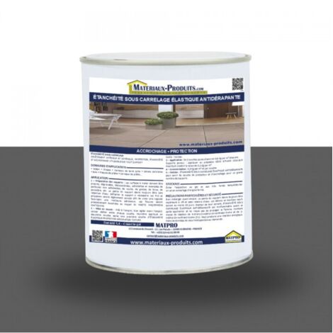 Étanchéité sous carrelage élastique antidérapante - 3 Kg Gris ardoise - MATPRO