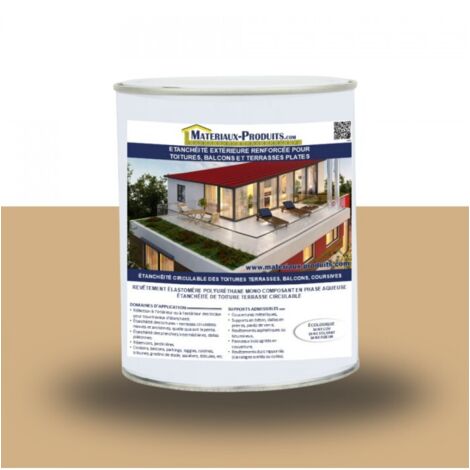 Etanchéité extérieure renforcée pour toitures, balcons et terrasses plates - 2.5 Kg Beige - MATPRO
