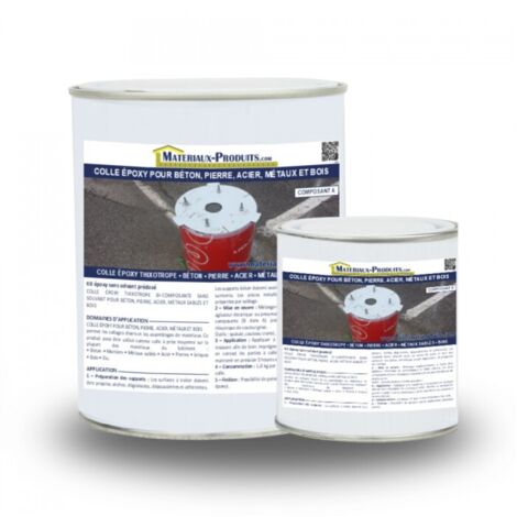 Colle epoxy pour béton, pierre, acier, métaux et bois - 2.5 Kg Gris béton - MATPRO