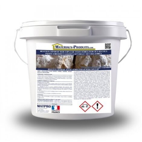 Mortier expansif non explosif pour démolition pierres et betons version été - 5 Kg Gris - MATPRO