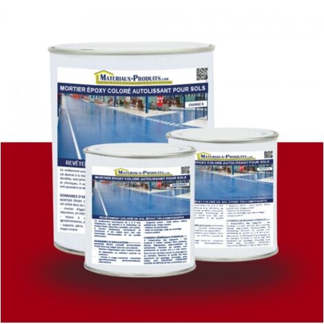 Mortier époxy coloré autolissant pour sols - 10 Kg Rouge - MATPRO (1/5)