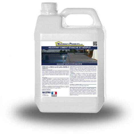 Adjuvant ciment étanche et souple - 5 Kg Blanc laiteux - MATPRO (1/4)