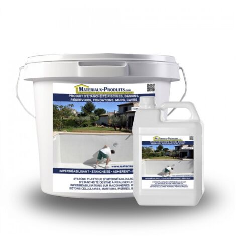 Produit d'étanchéité piscines, bassins, réservoirs, fondations, murs, caves - 8 Kg Blanc - MATPRO