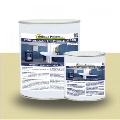 Matpro – Peinture époxy salle de bain 1 kg – Ivoire – Revêtement bi-composant sans solvant – Application sur surfaces verticales et horizontales (1/5)