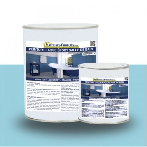 Matpro – Peinture laque époxy 1 kg bleu piscine – Revêtement bi-composant sans solvant – Pour baignoires et sanitaires – Application facile en 2 couches (1/6)