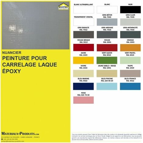 Peinture Laque Epoxy Spécial Carrelage - 1 Kg Jaune - MATPRO