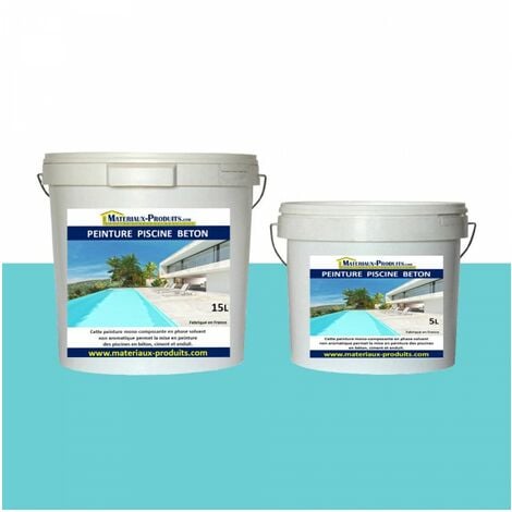 Peinture resine Acrylique etanche piscine beton - couleurs blanche, sable,  bleue et grise