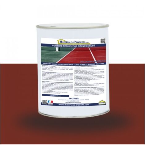Peinture résine pour bitume enrobé - 12 Kg Rouge Tennis - MATPRO