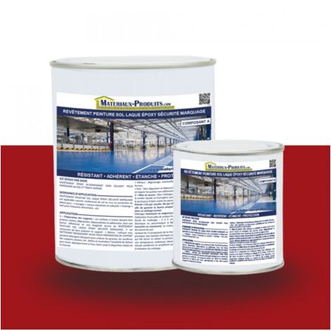 Revêtement peinture sol laque époxy sécurité marquage - 1 Kg Rouge Sécurité - MATPRO (1/5)