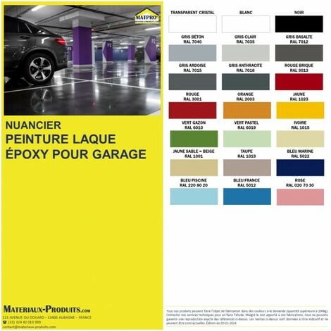 Peinture Laque Epoxy pour Garage - 1 Kg Gris béton - MATPRO
