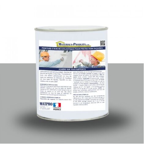 Peinture étanche & élastique pour protection façade - 10 Kg Gris ciment - MATPRO (1/5)