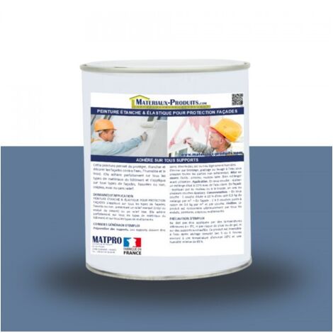 Peinture étanche & élastique pour protection façade - 10 Kg Bleu pigeon - MATPRO (1/5)