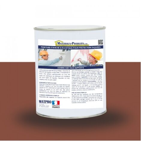 Peinture étanche & élastique pour protection façade - 6 Kg Rouge Tuile - MATPRO (1/5)