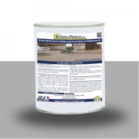 Étanchéité sous carrelage élastique antidérapante - 308 Kg Gris ciment - MATPRO (1/3)