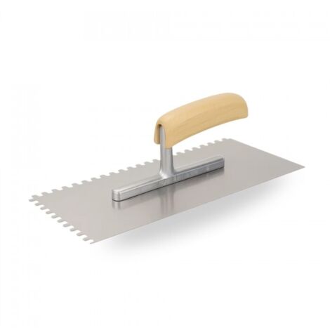 Platoir pour lissage enduit, chape, ciment, mortier - Platoir inox lame dentelée 280 x 130 (6x6) - MATPRO