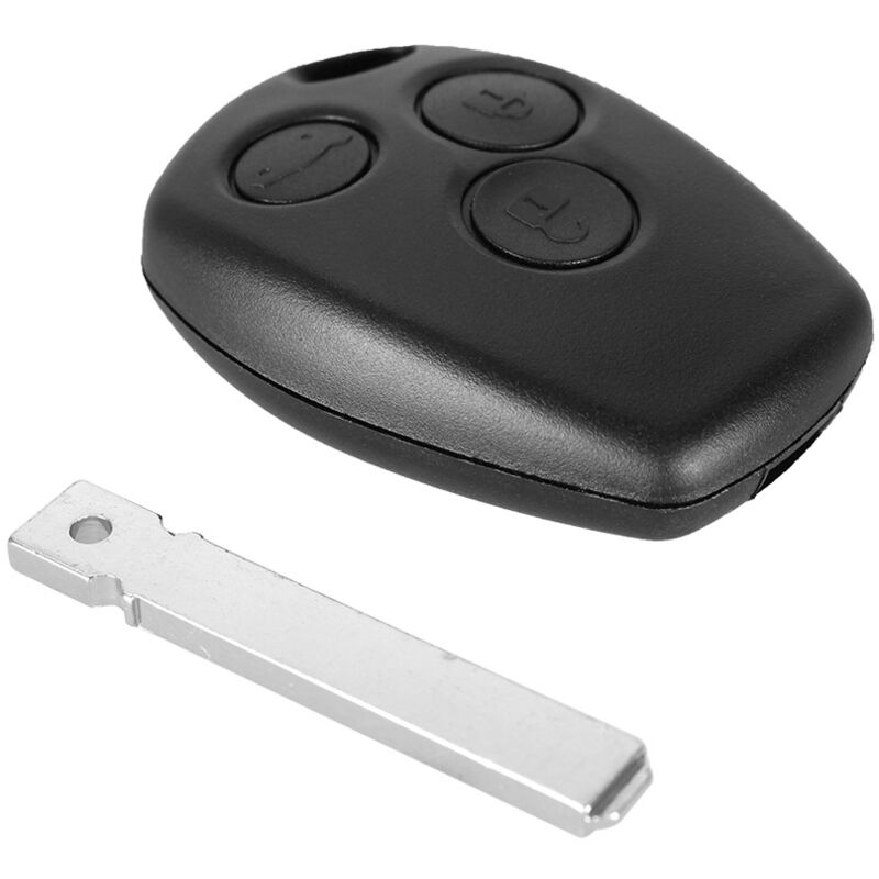 Lot De 2 Coques De Télécommande Pour Renault & Dacia - 2 Boutons, Noir - Compatible Clio, Kangoo, Twingo Etc.