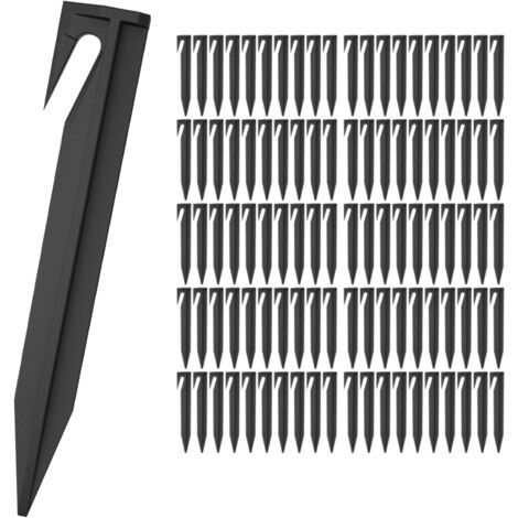 Lot 100 Piquets pour robot tondeuse jardinage camping - Piquets plastique de fixation (1/4)