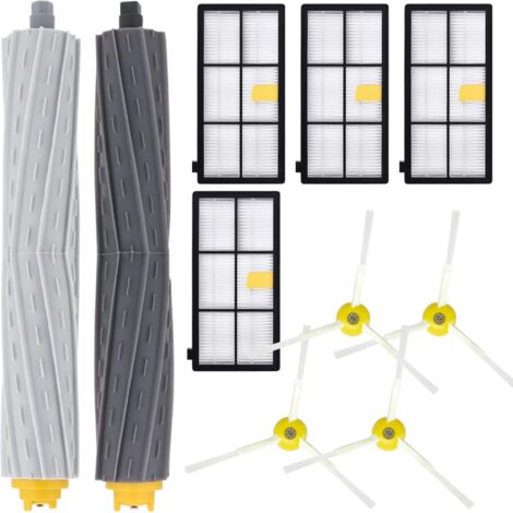 Pack accessoires pour iRobot Roomba Serie 800 900 850 860 870 880 890 960 971 980 990 Filtres/brosses latérales/rouleaux extracteurs (1/4)
