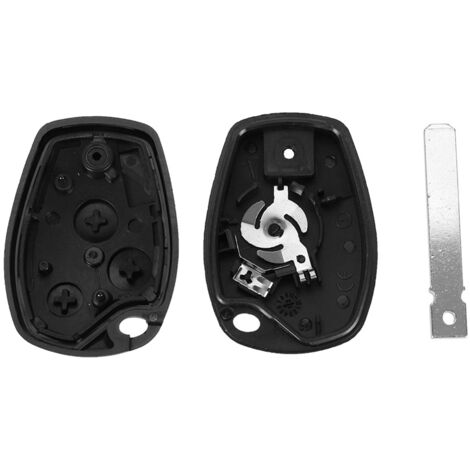 Lot De 2 Coques Clé Voiture 2 Boutons Compatible Renault Clio, Kangoo, Twingo, Dacia – Avec Porte-clés Et Vis