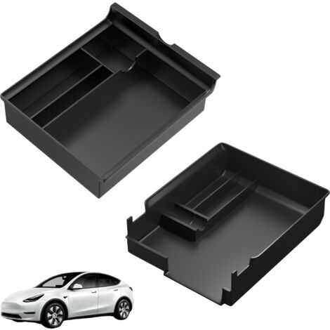 Accessoires compatible Tesla Model Y et Model 3 - Organisateur console centrale voiture boite plateau de rangement Phonillico (1/5)