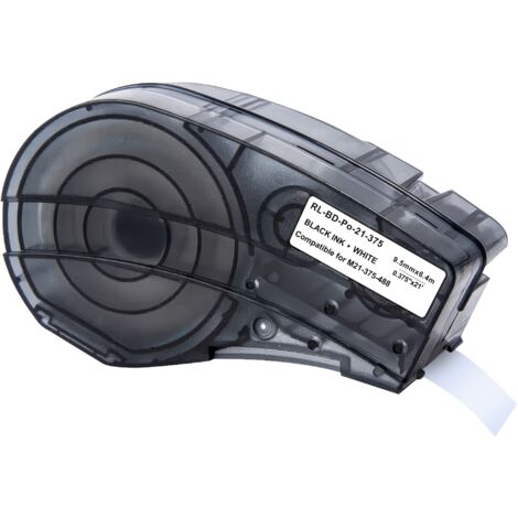 Ruban pour étiqueteuse compatible Brady BMP21-LAB BMP21-PLUS - Etiquette vinyle recharge M21-375-488 9,5mmx6,4m Phonillico®