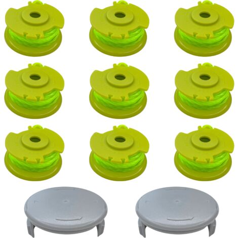 Bobine fil coupe bordure fil de rechange AC80RL3 compatible pour Ryobi One+ débroussailleuse 18V 24V 40V Ø 2mm longueur 3,4m [Lot 9 bobines + 2 couvercles] Phonillico® (1/5)