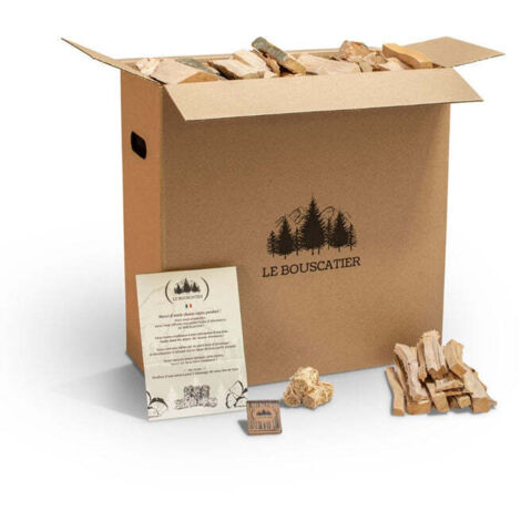 Bois d'allumage et Chauffage Allume feu pour cheminée poêle Four Pizza ooni cuisinières Barbecue Weber Charbon et brasero. 12 kg Bois séché hêtre chêne Boite Allumette Offerte