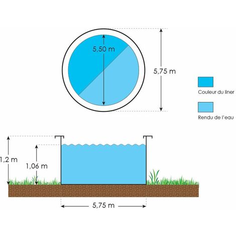 Piscine hors sol acier ronde Ø 5,50 x 1,20 m aspect bois CANYON